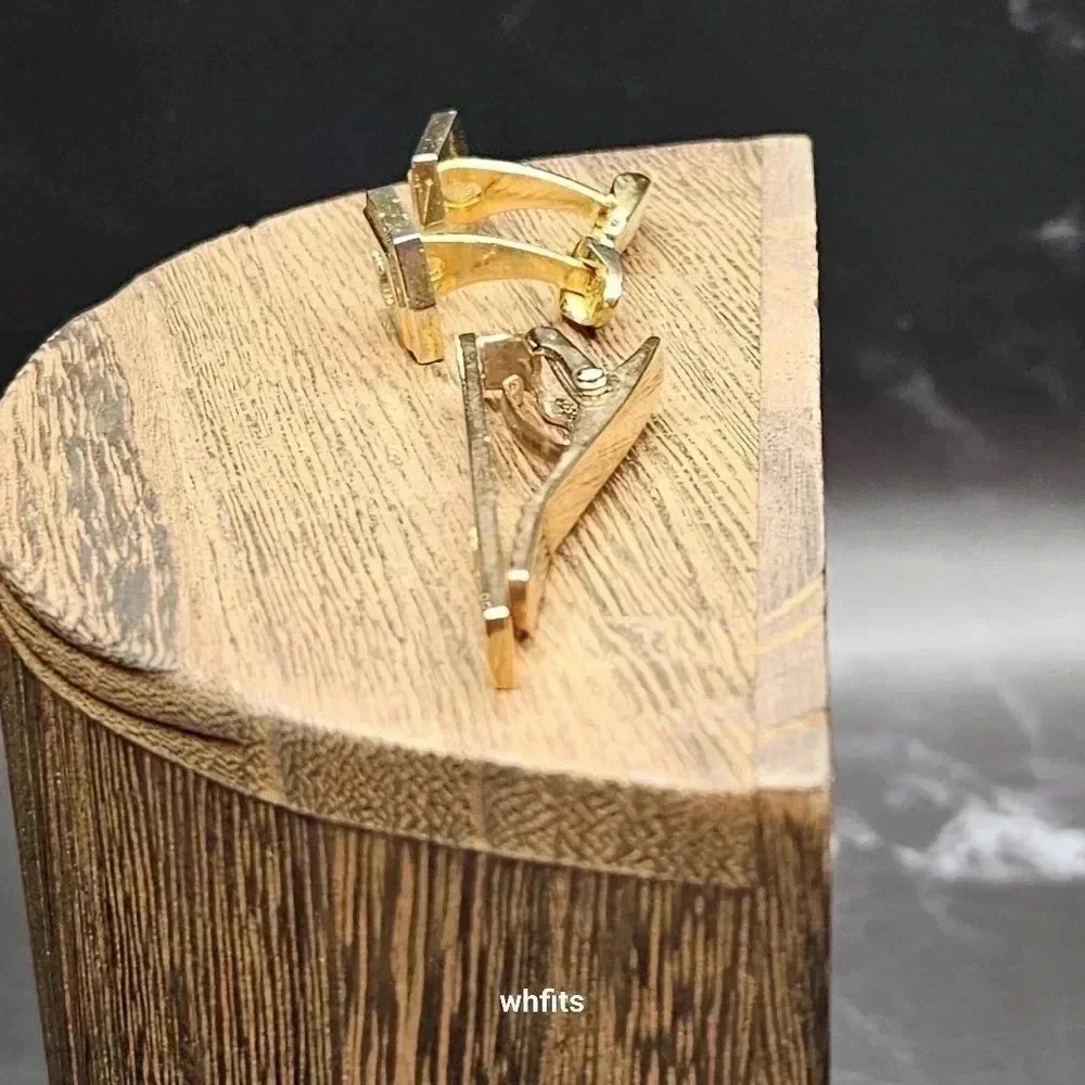 Celine Gold and Silver Tone Cufflinks and Tie Bar Set - Picture 4 of 6